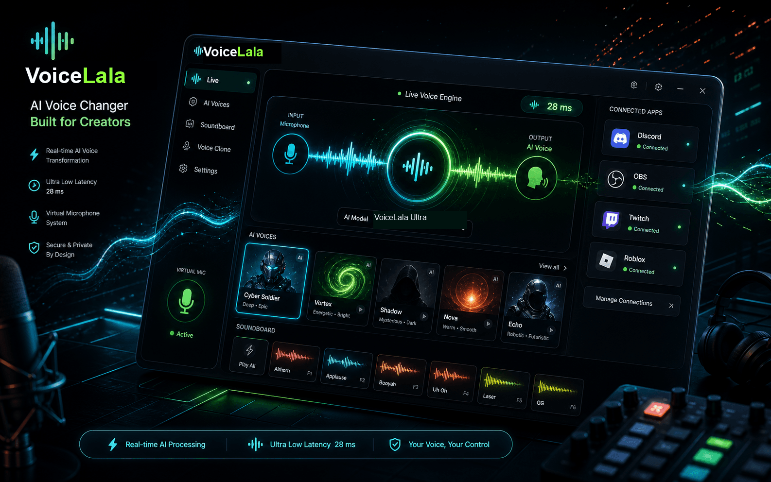 VoiceLala real-time voice changer product preview
