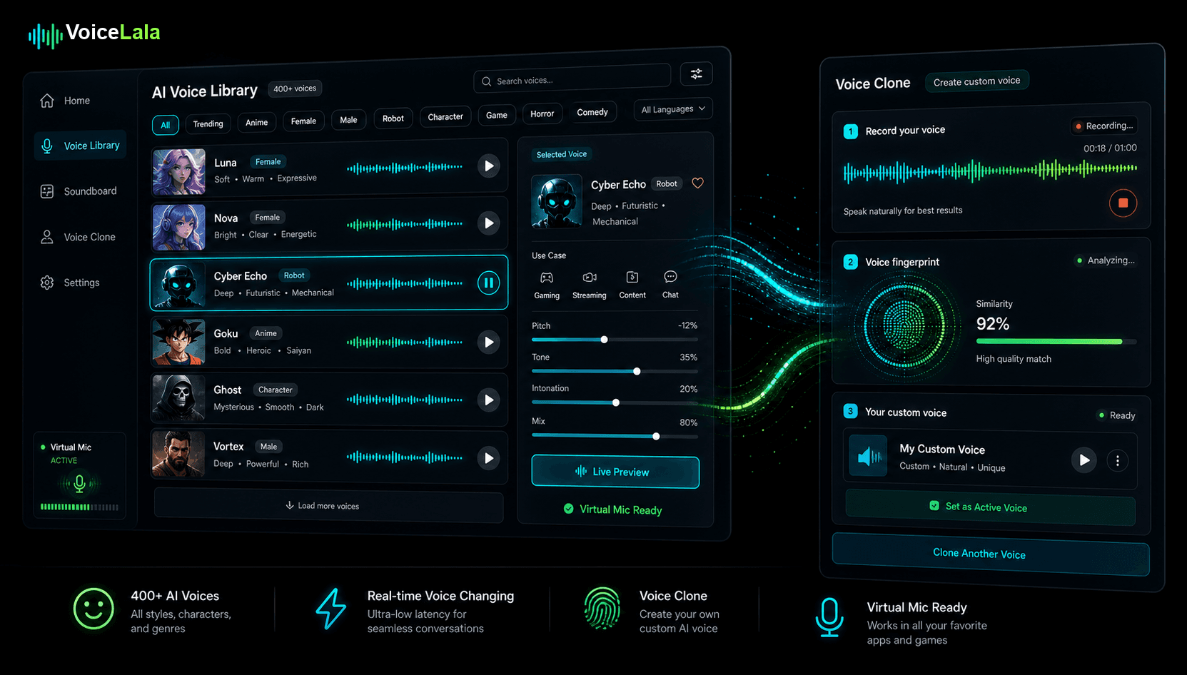 VoiceLala AI voice library